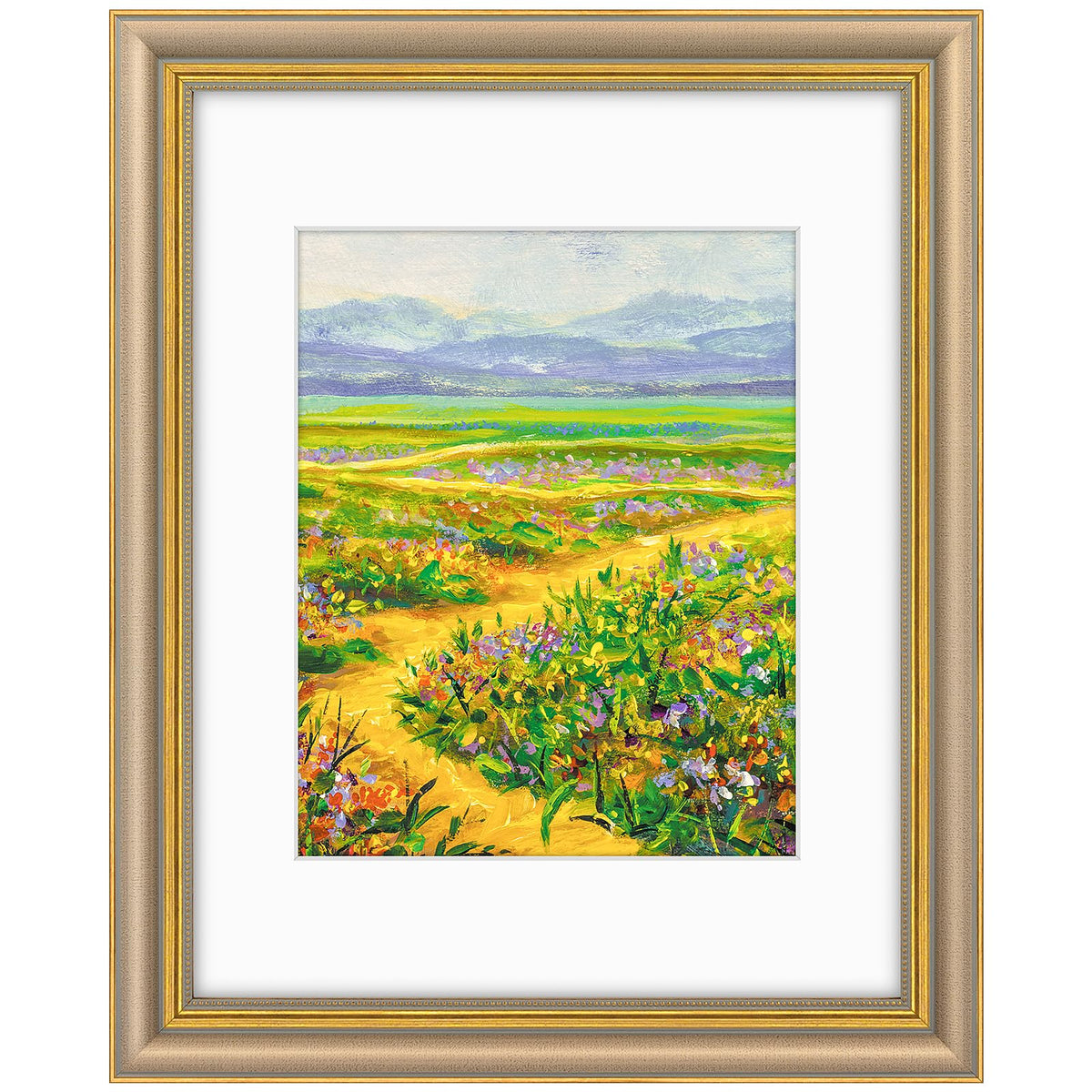 Golden State Art,8x10 Ornate Picture Frame Holds 5x7 Photo,Green Gold
