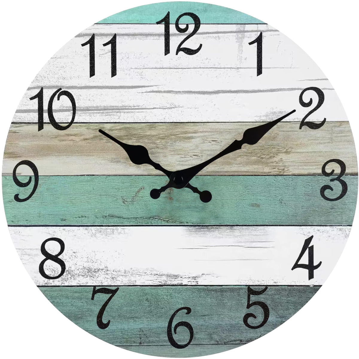 CHYLIN Wall Clock Non-Ticking Battery Operated Silent Rustic Coastal