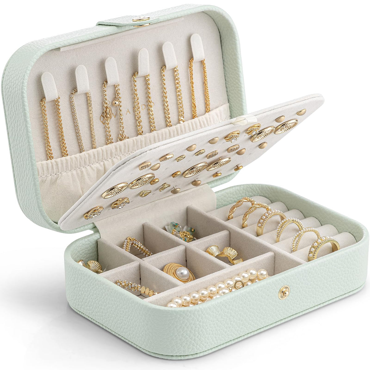 VLANDO Travel Jewelry Case, Portable Jewelry Earring Box Organizer