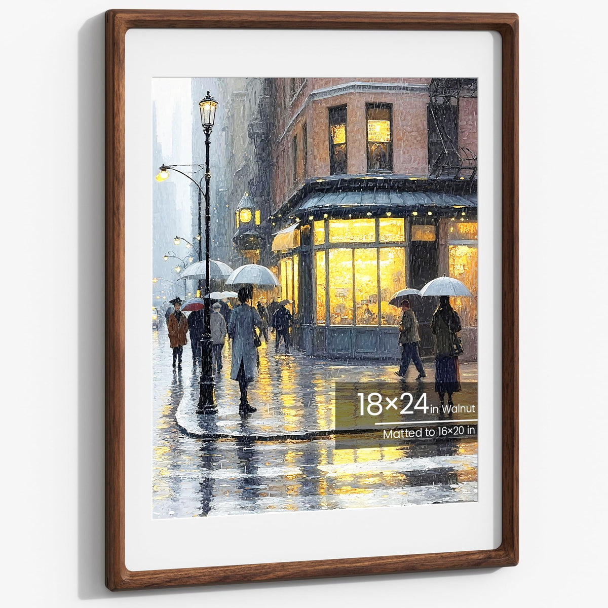 11x14 Picture Frame, Walnut Wooden Picture Frames for Wall Matted 8x10