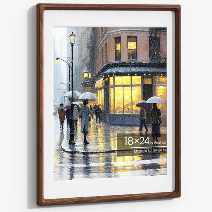 11x14 Picture Frame, Walnut Wooden Picture Frames for Wall Matted 8x10