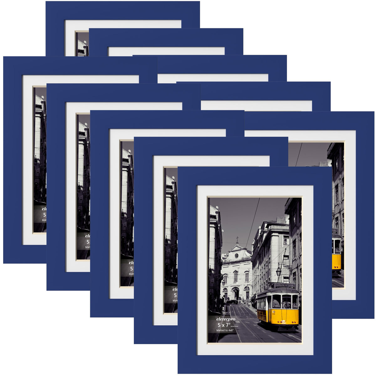 eletecpro 8x10 Picture Frames, Acrylic Cover, Black, Set of 10