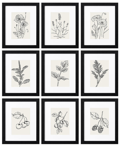 eletecpro Picture Frames Set of 9, 12x12 in, Acrylic Cover, Black