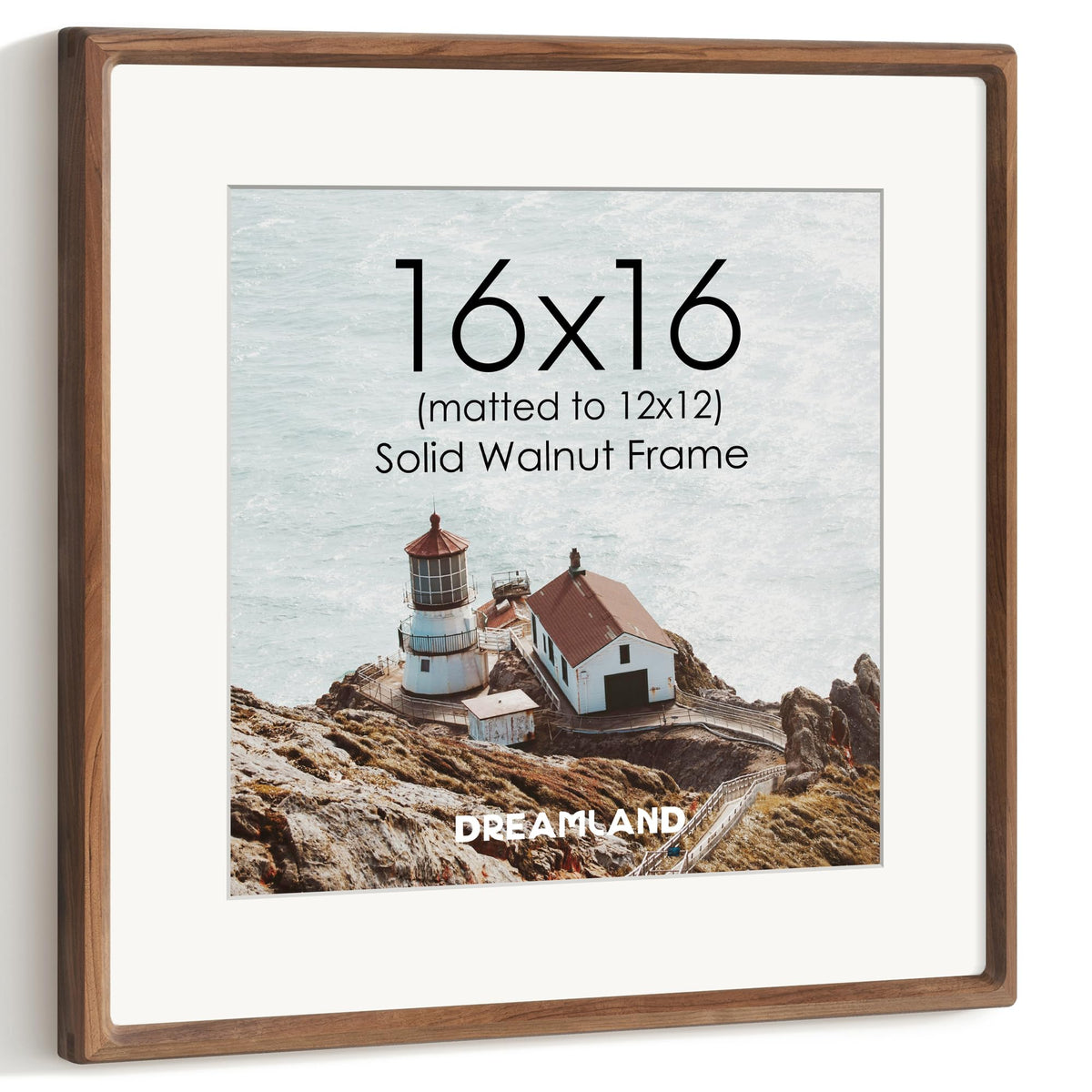 Dreamland 8x10 Picture Frame, USA-Sourced Oak Wood Photo Frames with HD Tempered Glass, 8 x 10 Wooden Frame Matted to 5 x 7, 8x10 Frames Handcrafted Rounded Corner for Tabletop or Wall Display