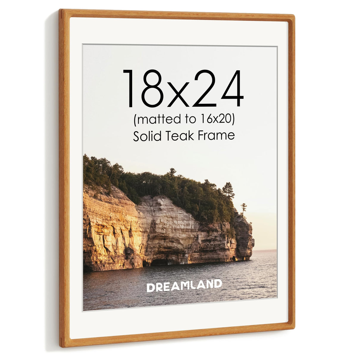 Dreamland 8x10 Picture Frame, USA-Sourced Oak Wood Photo Frames with HD Tempered Glass, 8 x 10 Wooden Frame Matted to 5 x 7, 8x10 Frames Handcrafted Rounded Corner for Tabletop or Wall Display