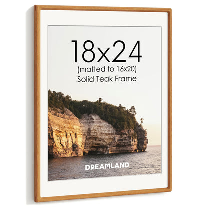 Dreamland 8x10 Picture Frame, USA-Sourced Oak Wood Photo Frames with HD Tempered Glass, 8 x 10 Wooden Frame Matted to 5 x 7, 8x10 Frames Handcrafted Rounded Corner for Tabletop or Wall Display