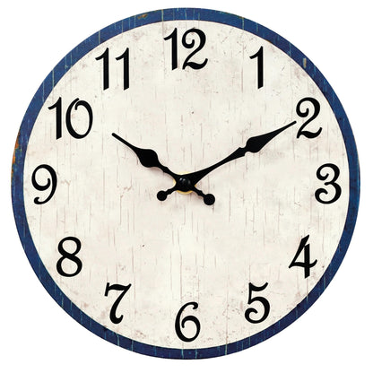 CHYLIN Wall Clock Non-Ticking Battery Operated Silent Rustic Coastal