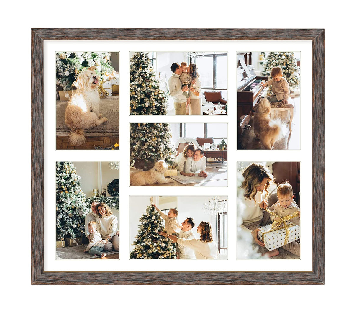 Golden State Art 9-Openings 4x6 Wood Collage Picture Frame Black