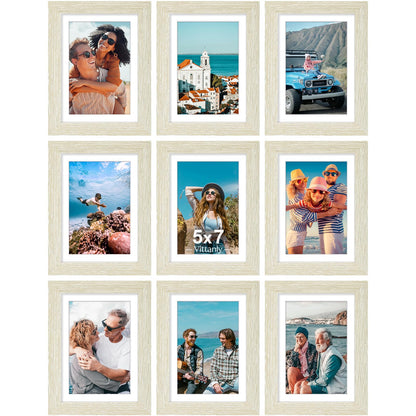 Vittanly 8x10 Picture Frames Set of 9 for Wall or Tabletop Display, Black