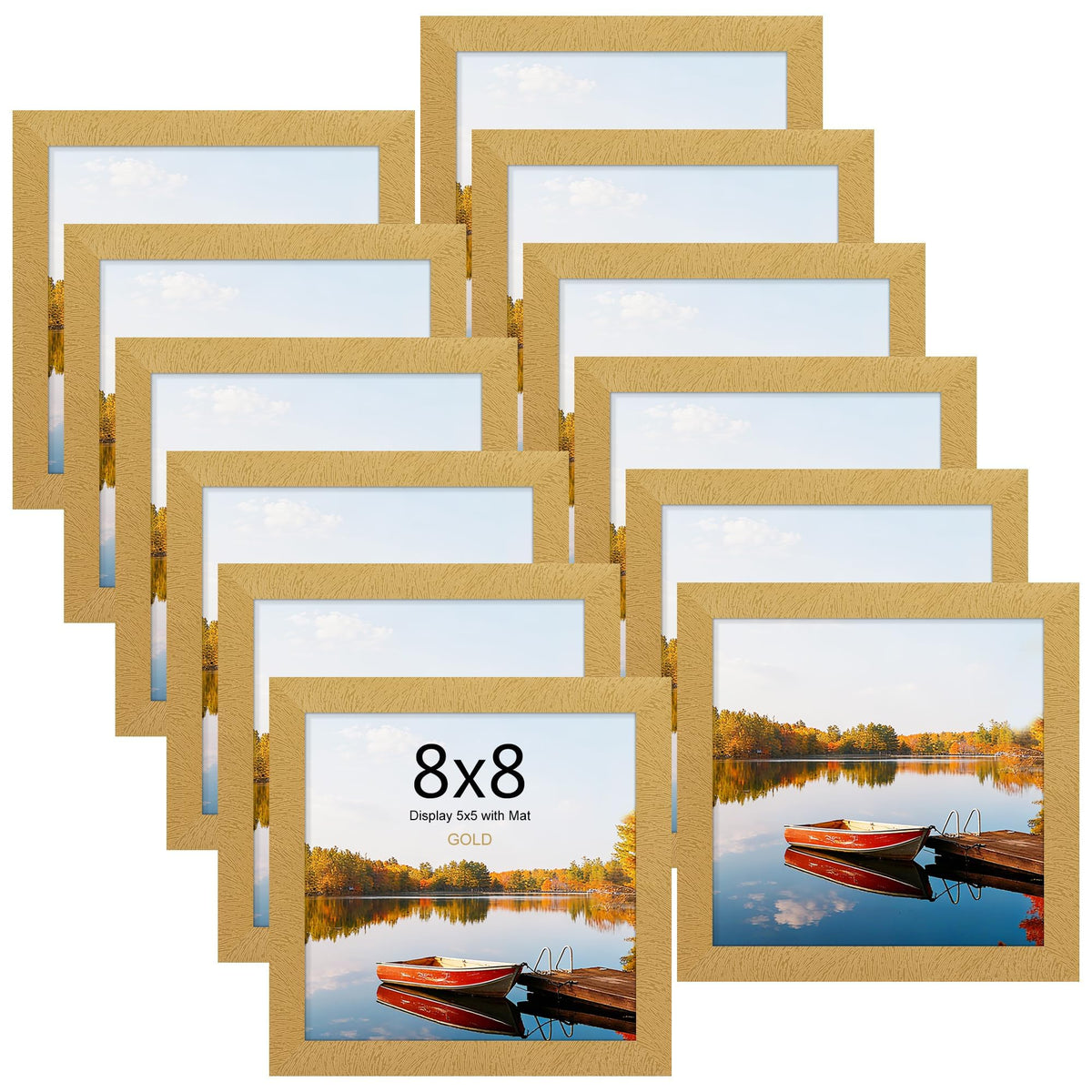 Picrit 8x10 Picture Frame Set of 12, Modern Gallery Wall Frames, Black