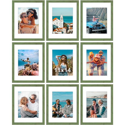 Vittanly 8x10 Picture Frames Set of 9 for Wall or Tabletop Display, Black