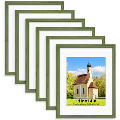 PEALSN 8x10 Picture Frame Set of 6,Wall or Tabletop Display,Black Woodgrain