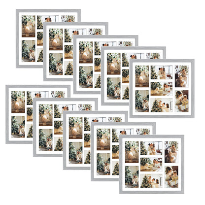 Golden State Art 9-Openings 4x6 Wood Collage Picture Frame Black