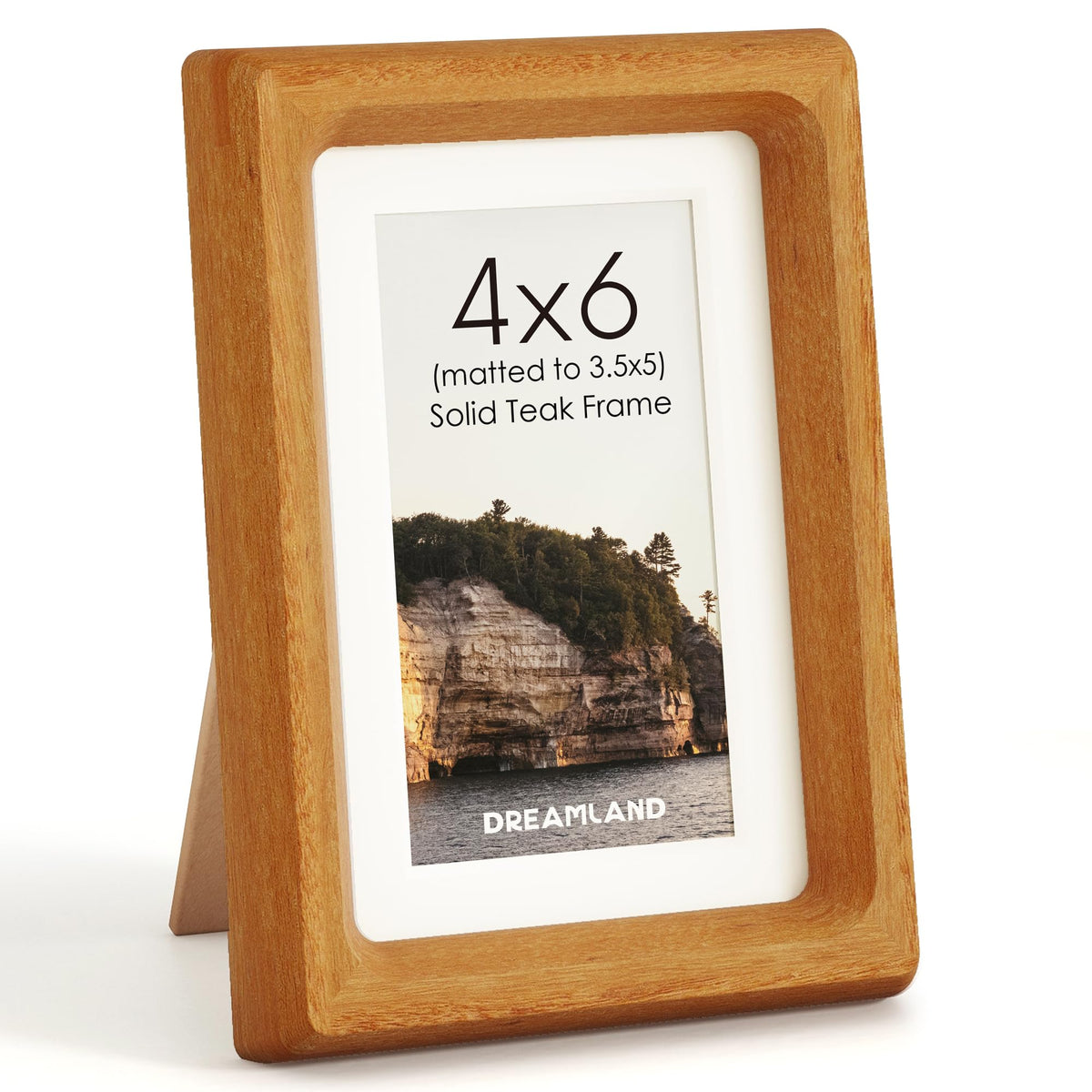 Dreamland 8x10 Picture Frame, USA-Sourced Oak Wood Photo Frames with HD Tempered Glass, 8 x 10 Wooden Frame Matted to 5 x 7, 8x10 Frames Handcrafted Rounded Corner for Tabletop or Wall Display