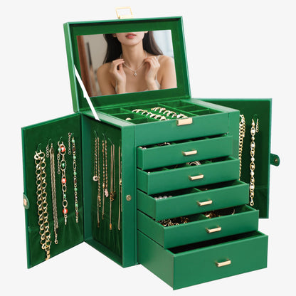 BOOVO Large Jewelry Box for Women 6 Layer