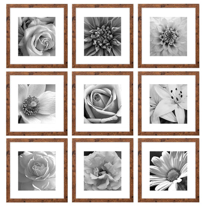 eletecpro Picture Frames Set of 9, 12x12 in, Acrylic Cover, Black