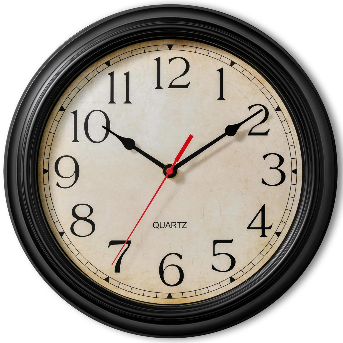 KECYET 8.5" Wall Clock with Thermometers Vintage Silent Battery Operated