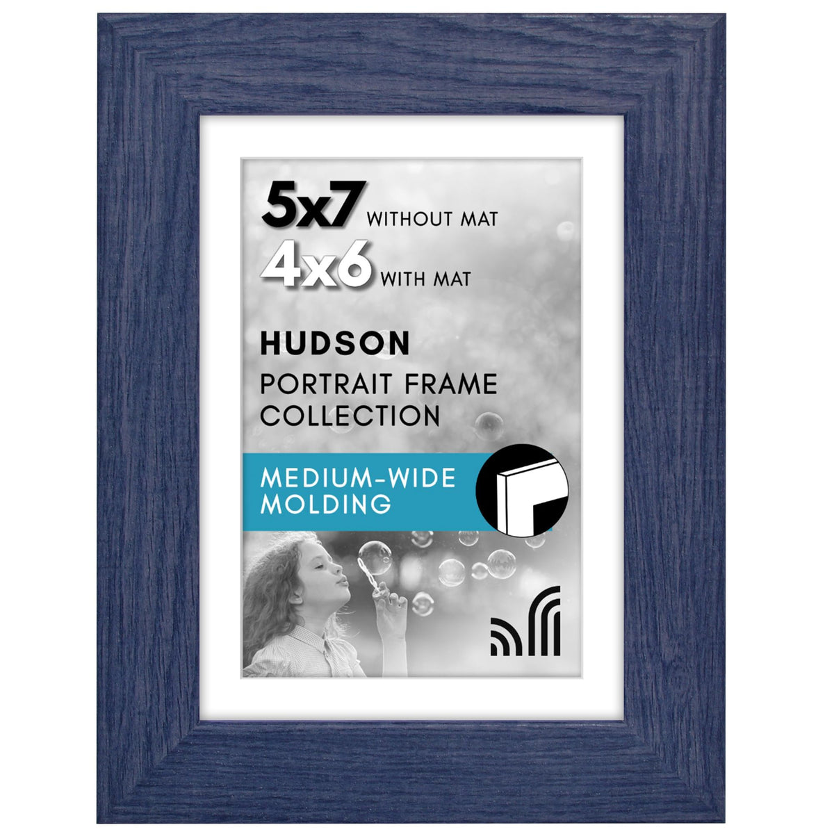 Americanflat 22x28 Poster Frame - Matted to 18x24 - Engineered Wood - Black