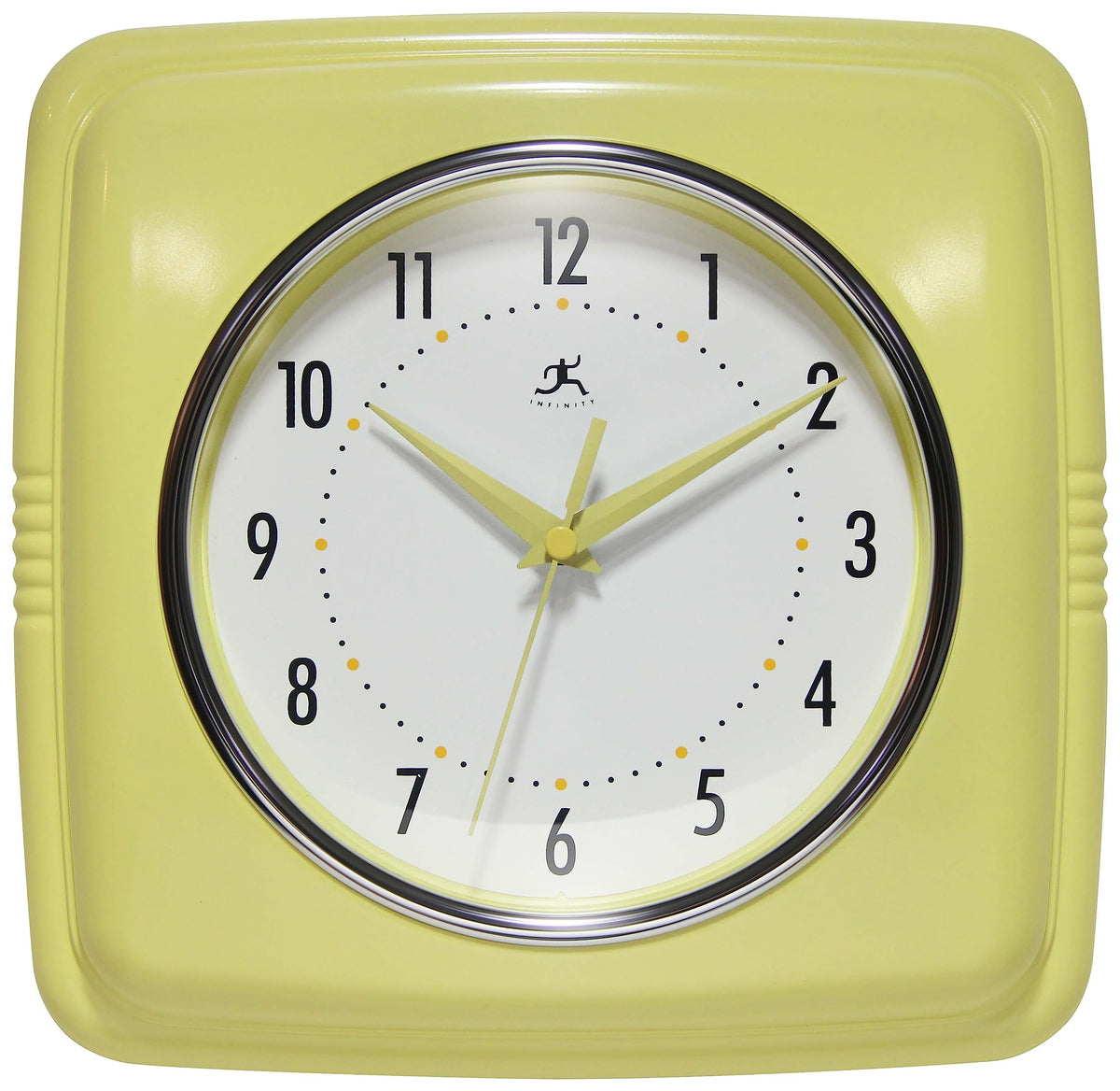 Infinity Instruments Retro Wall Clock for Living Room – Silent