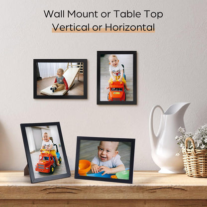 Giftgarden 5x7 Picture Frame Set of 18, Lightweight 5 by 7 Frames Bulk for Gallery Wall Photo Hanging and Tabletop Display, Black