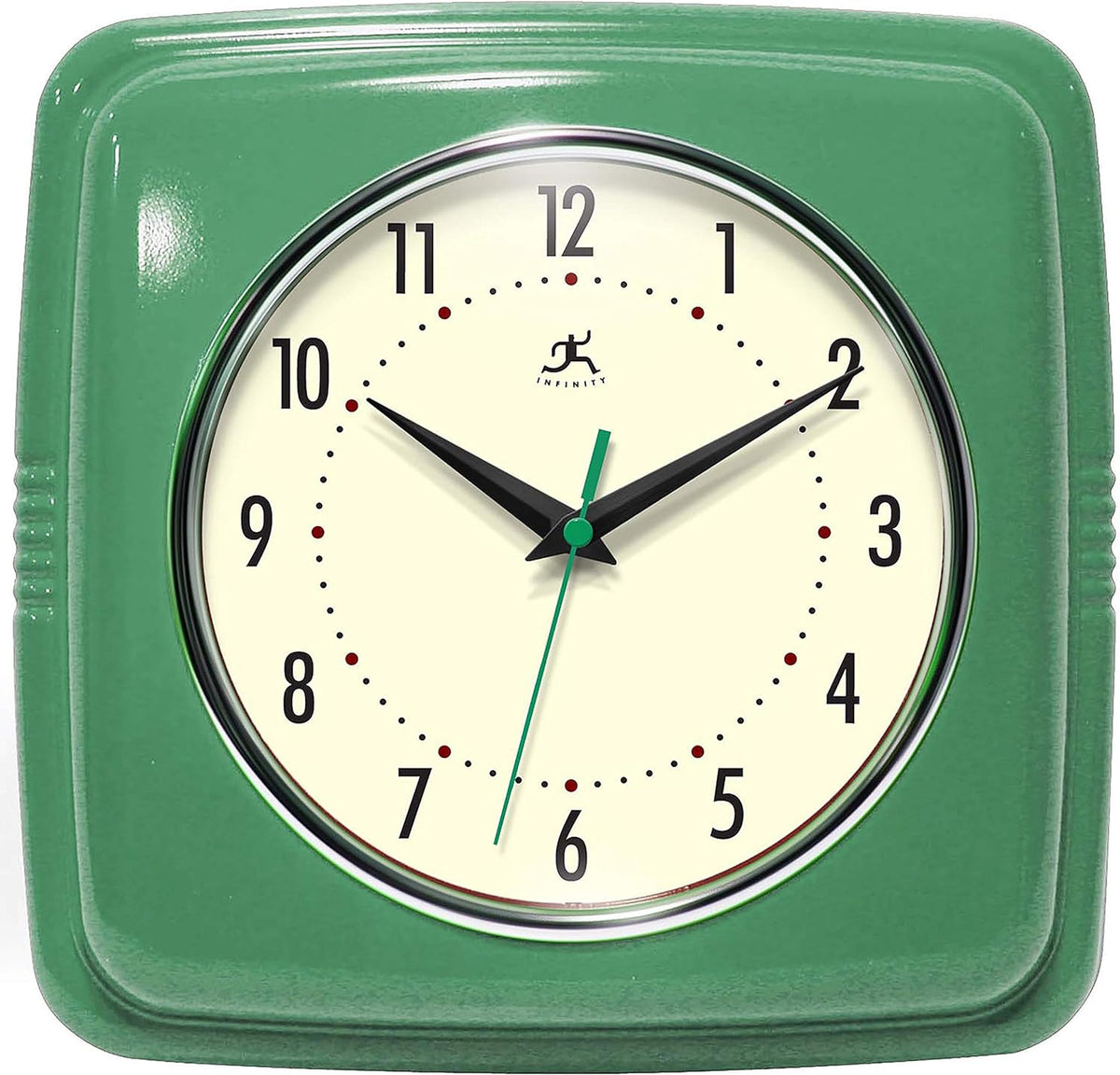 Infinity Instruments Retro Wall Clock for Living Room – Silent