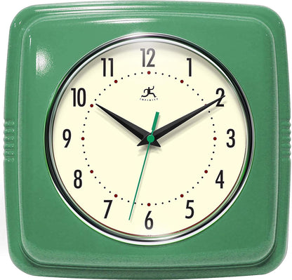 Infinity Instruments Retro Wall Clock for Living Room – Silent