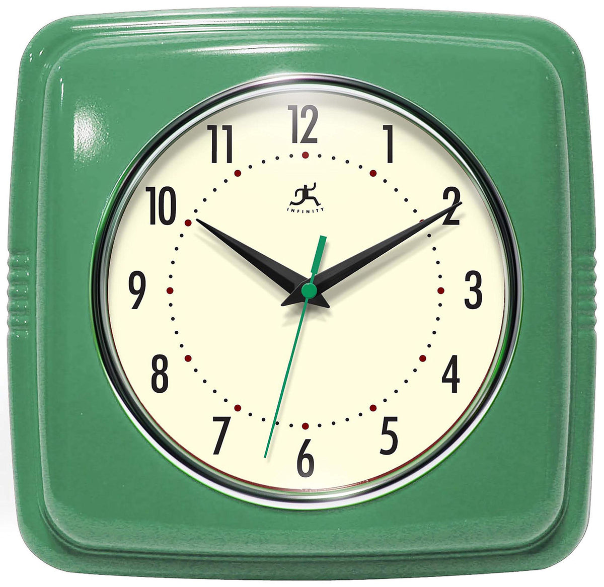 Infinity Instruments Retro Wall Clock for Living Room – Silent