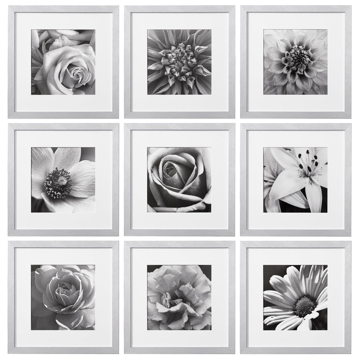 eletecpro Picture Frames Set of 9, 12x12 in, Acrylic Cover, Black