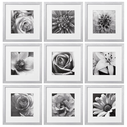 eletecpro Picture Frames Set of 9, 12x12 in, Acrylic Cover, Black