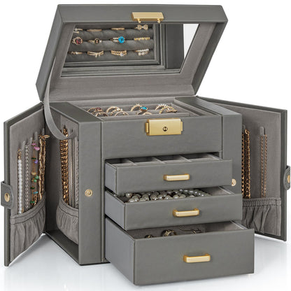 AKOZLIN 4-Tier Jewelry Box 3 Drawers Jewelry Storage Organizer for Women