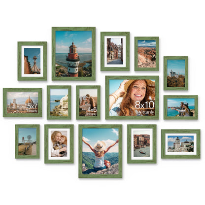 Vittanly 15 Pack Picture Frames Collage Wall Decor, Wall/Tabletop Display