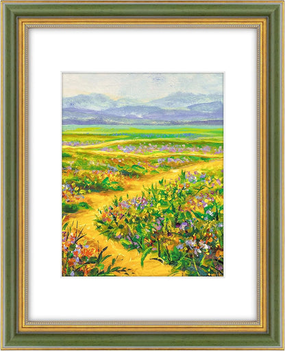 Golden State Art,11x14 Ornate Picture Frame Holds 8x10 Photo,Green Gold