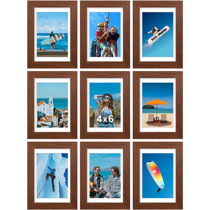 Vittanly 8x10 Picture Frames Set of 9 for Wall or Tabletop Display, Black