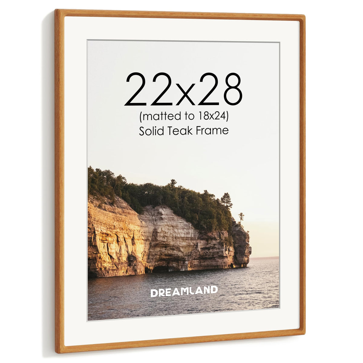 Dreamland 8x10 Picture Frame, USA-Sourced Oak Wood Photo Frames with HD Tempered Glass, 8 x 10 Wooden Frame Matted to 5 x 7, 8x10 Frames Handcrafted Rounded Corner for Tabletop or Wall Display