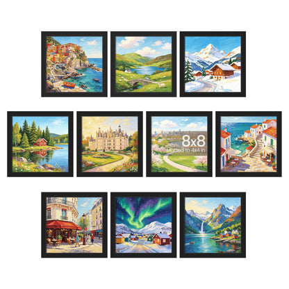 upsimples 5x7 Picture Frame, Photo Collage Wall Decor Set of 10, Black