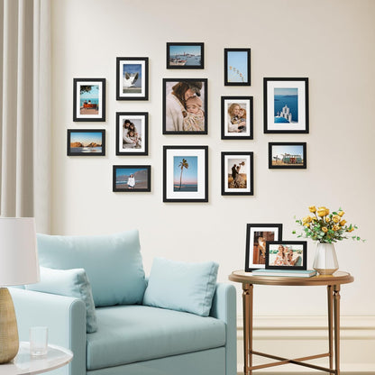 Vittanly 15 Pack Picture Frames Collage Wall Decor, Wall/Tabletop Display