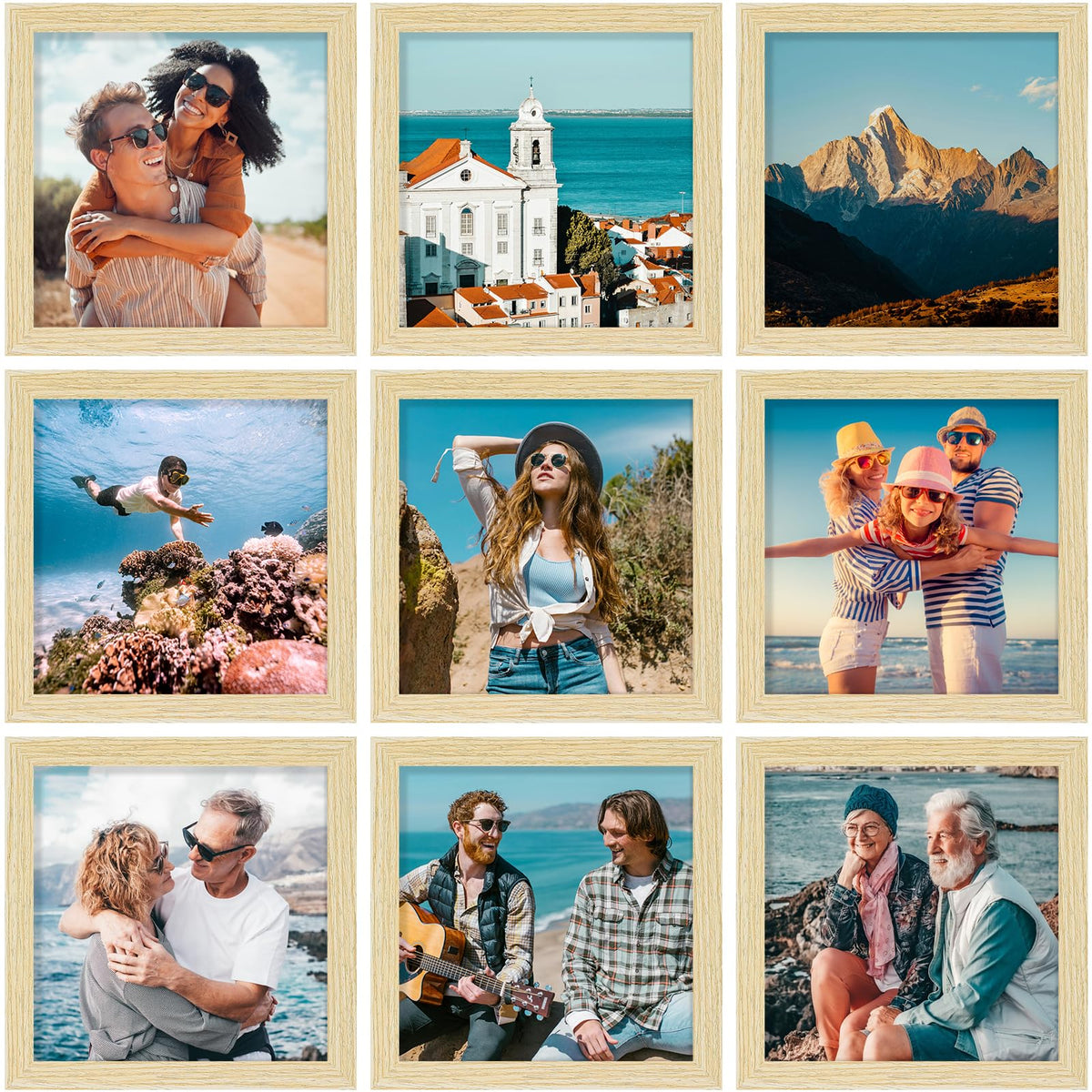 Vittanly 8x10 Picture Frames Set of 9 for Wall or Tabletop Display, Black