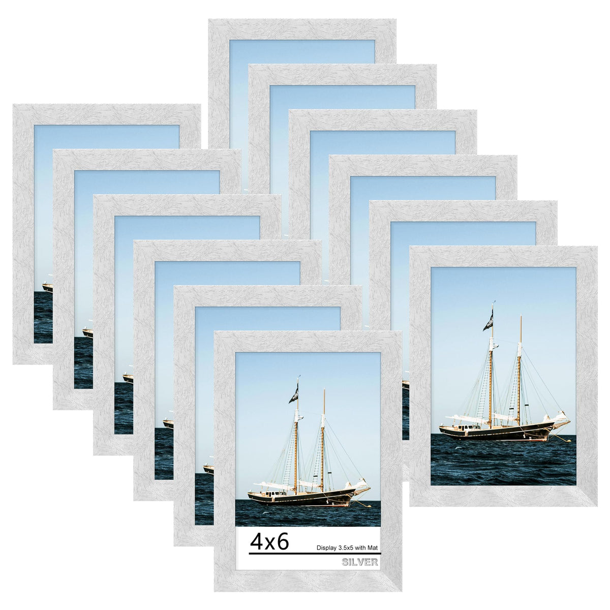 Picrit 8x10 Picture Frame Set of 12, Modern Gallery Wall Frames, Black