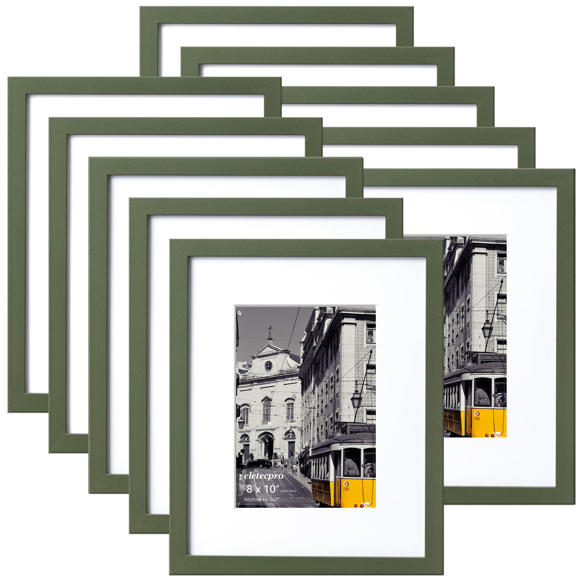 eletecpro 8x10 Picture Frames, Acrylic Cover, Black, Set of 10