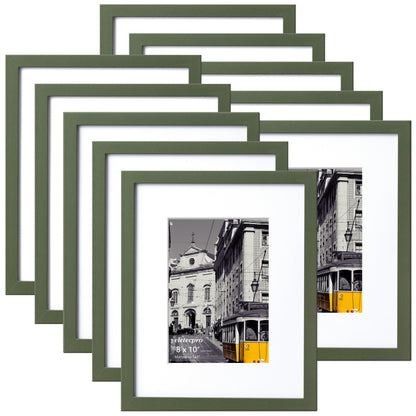 eletecpro 8x10 Picture Frames, Acrylic Cover, Black, Set of 10