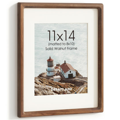 Dreamland 5x7 Picture Frame, USA-Sourced Oak Wood Photo Frames with HD Tempered Glass, 5 x 7 Wooden Frame Matted to 4 x 6, 5x7 Frames Handcrafted Rounded Corner for Tabletop or Wall Display
