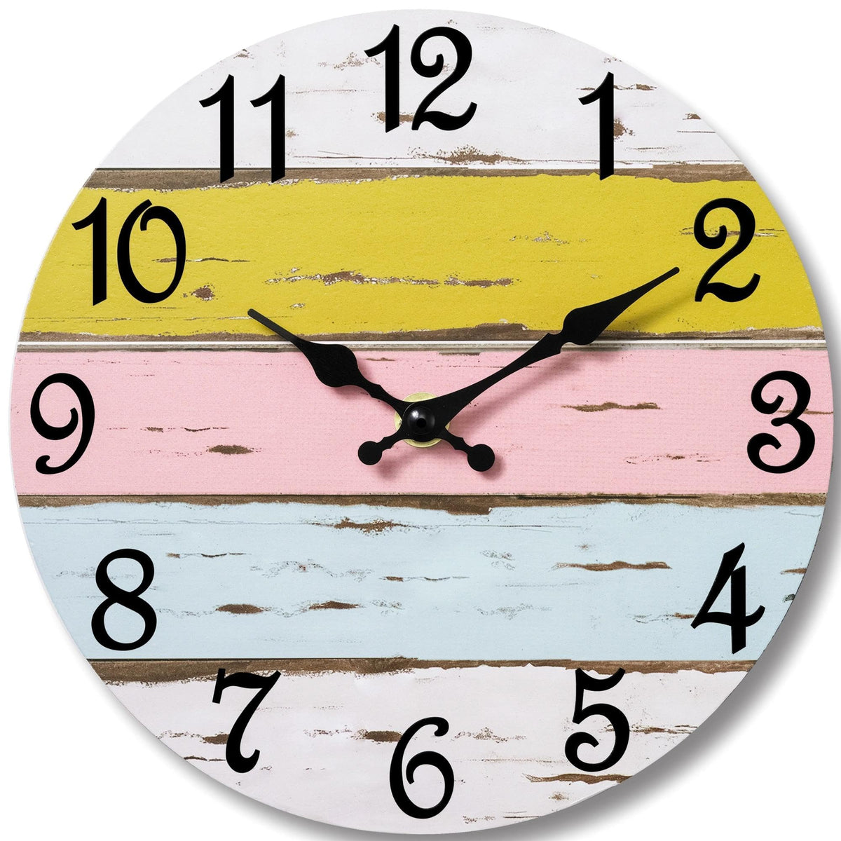 CHYLIN Wall Clock Non-Ticking Battery Operated Silent Rustic Coastal