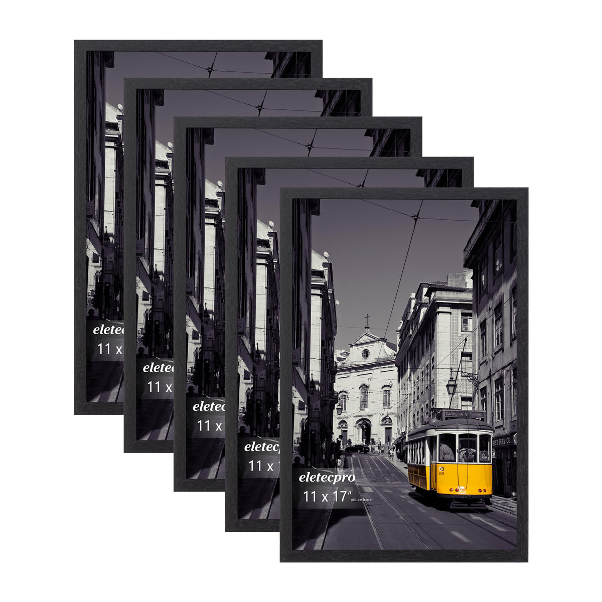 eletecpro 8x10 Picture Frames, Acrylic Cover, Black, Set of 10