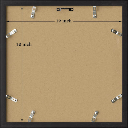 eletecpro Picture Frames Set of 9, 12x12 in, Acrylic Cover, Black