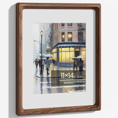 11x14 Picture Frame, Walnut Wooden Picture Frames for Wall Matted 8x10