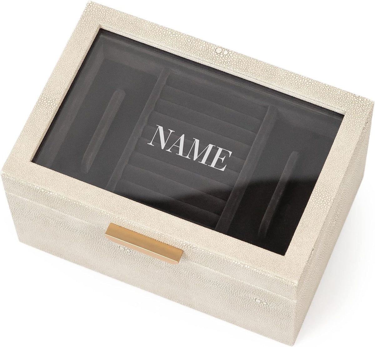 CASE ELEGANCE Monogrammed Petite 3-Tier Jewelry Box - Display Case
