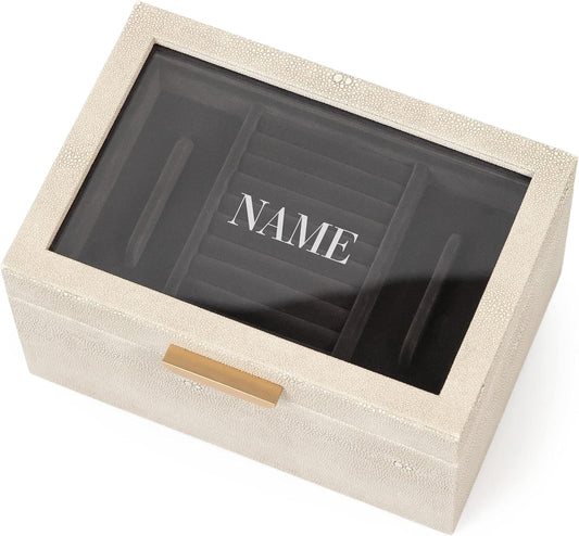 CASE ELEGANCE Monogrammed Petite 3-Tier Jewelry Box - Display Case