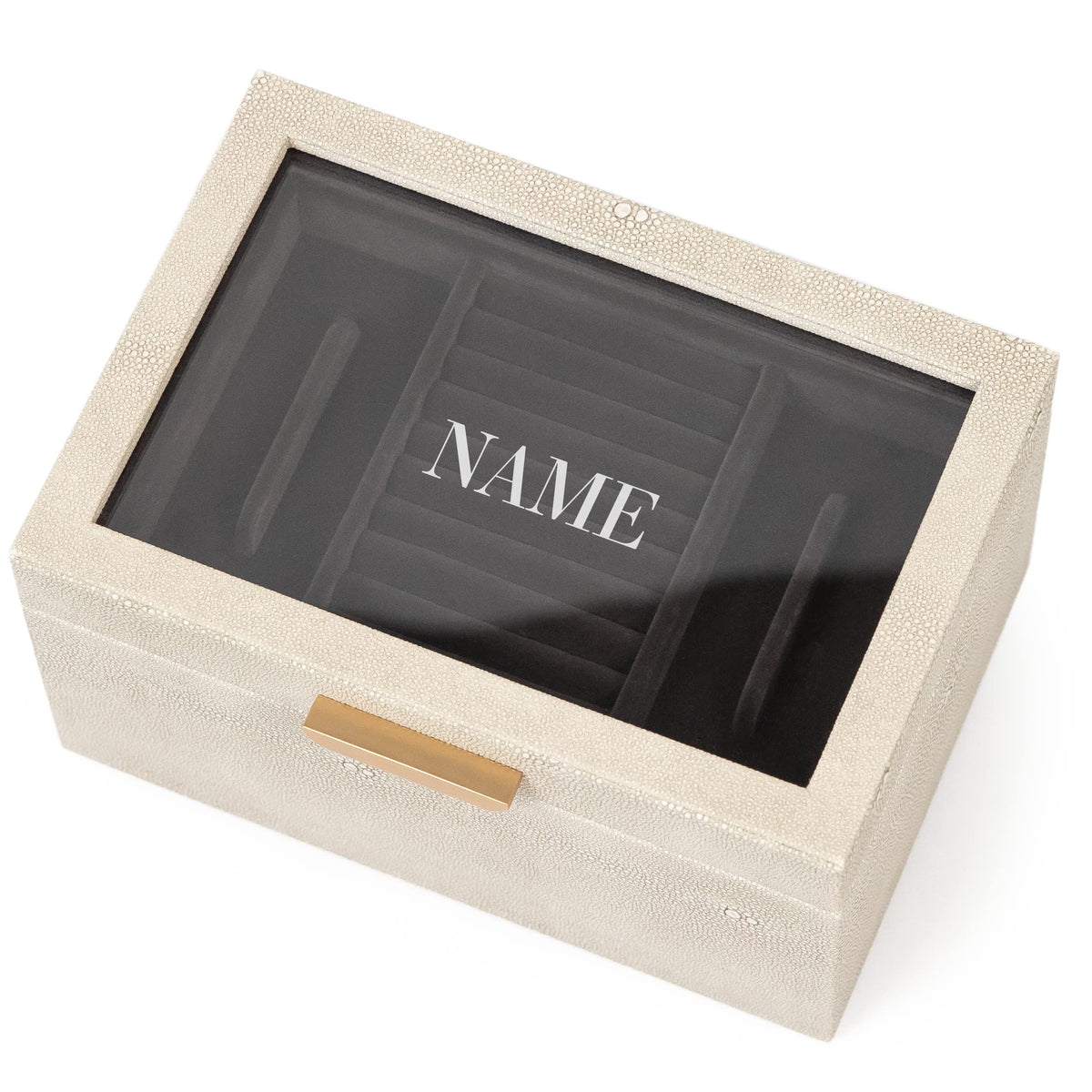 CASE ELEGANCE Monogrammed Petite 3-Tier Jewelry Box - Display Case