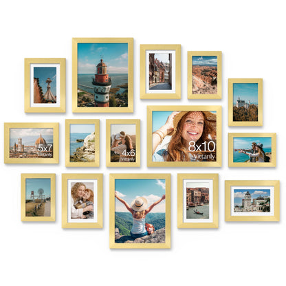 Vittanly 15 Pack Picture Frames Collage Wall Decor, Wall/Tabletop Display