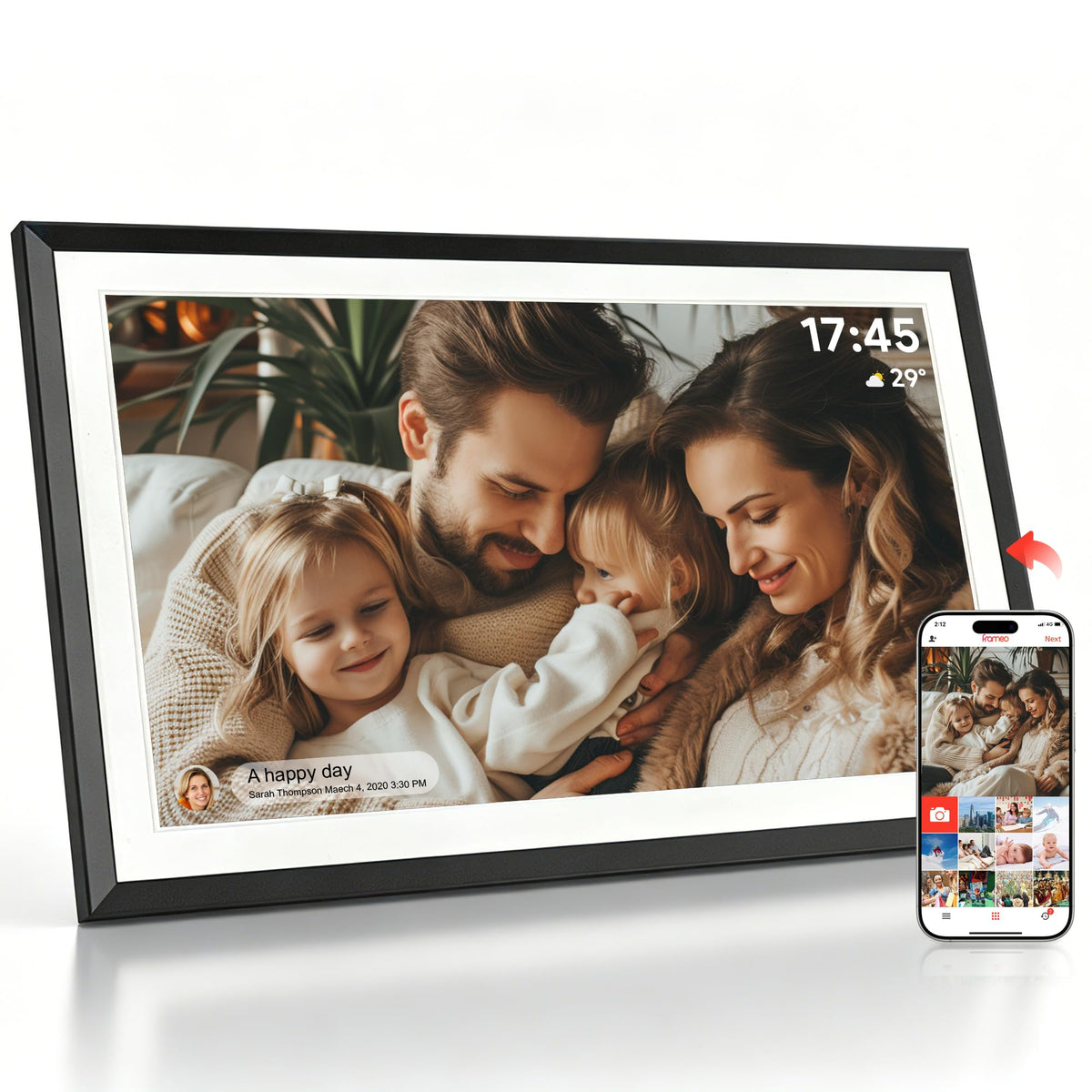 Frameo 10.1" WiFi Digital Picture Frame, Digital Photo Frame for Mom Gift
